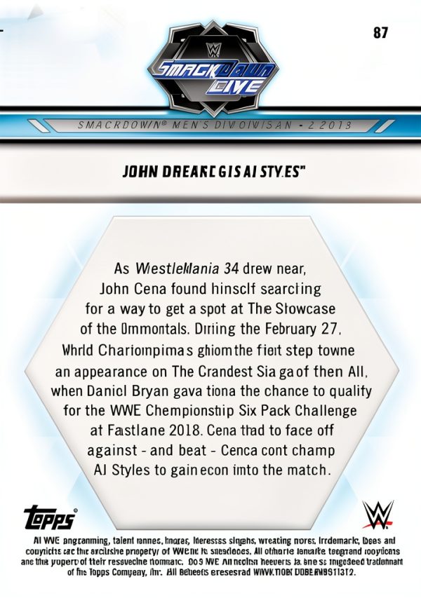 John Cena Trading Card Topps Sports Collectibles-1