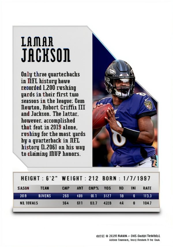 Lamar Jackson Baltimore Ravens Trading Card Panini-1