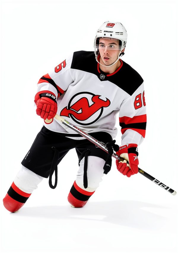 New Jersey Devils Jack Hughes Hockey Trading Card-0
