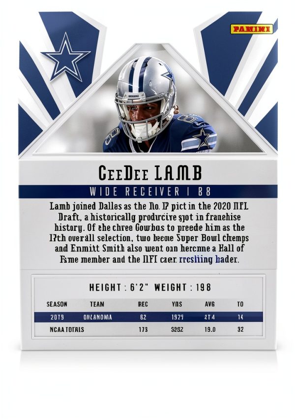 Dallas Cowboys CeeDee Lamb Rookie Card Panini-1