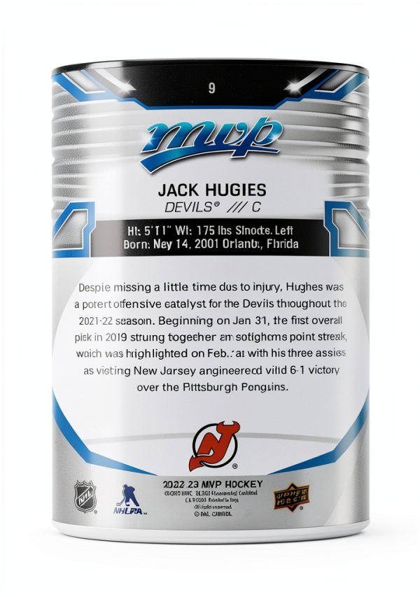New Jersey Devils Jack Hughes Hockey Trading Card-1