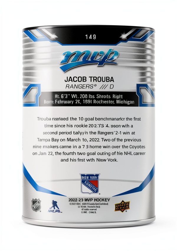Jacob Trouba 2022-23 UpperDeck MVP Blue Script Parallel-1