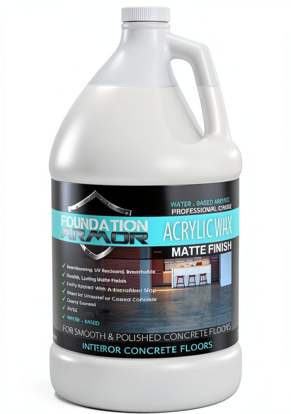 Armor Matte Concrete Floor Wax - Professional Grade, Durable, Water-Based - 1 Gallon-0