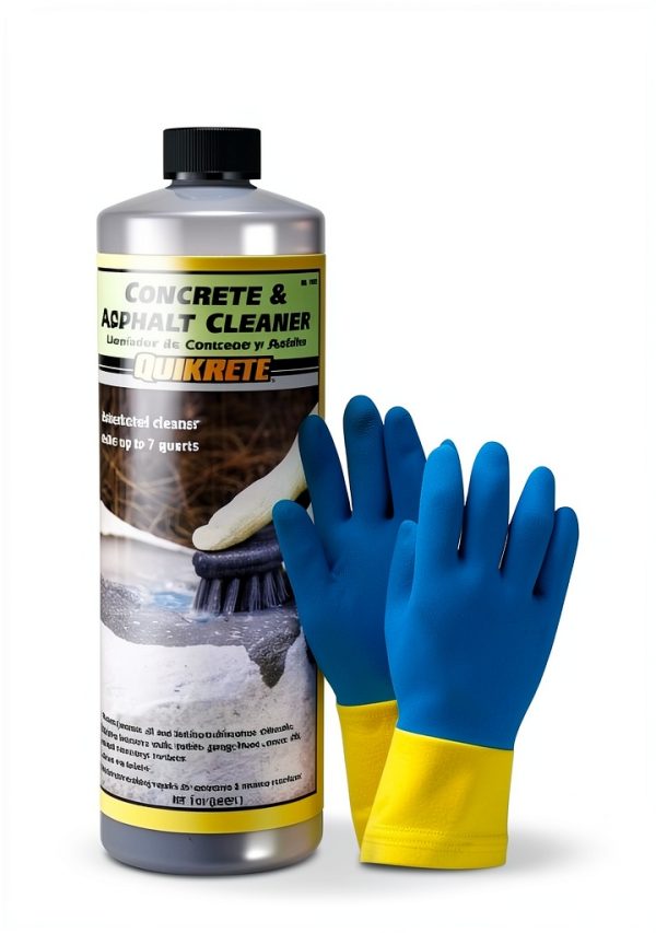 Quikrete Concrete Cleaner 1qt Bundle with Gloves Drive Stain Remover-3