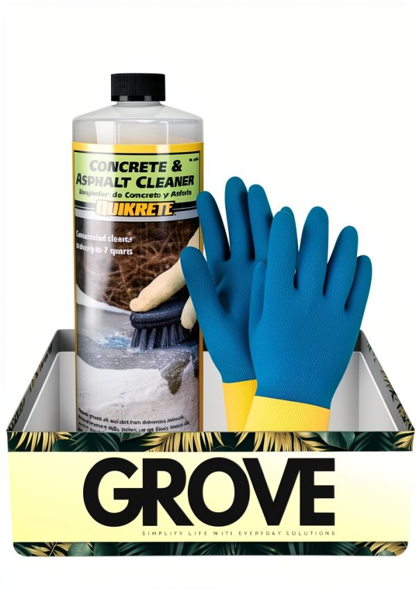 Quikrete Concrete Cleaner 1qt Bundle with Gloves Drive Stain Remover-0