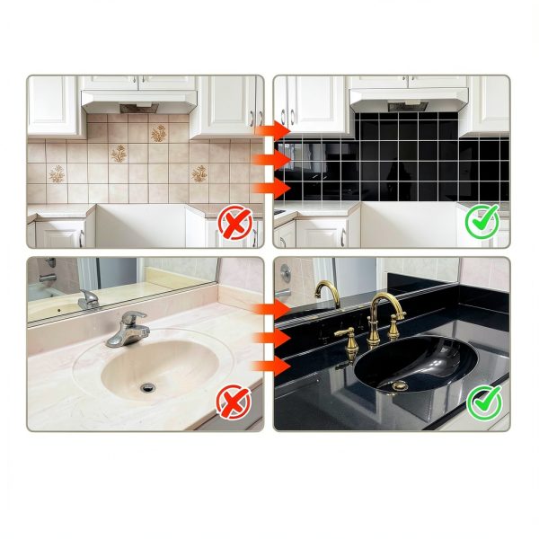 Tub and Tile Refinishing Kit YKF Black Water‑Based Polyurethane 16 oz-4
