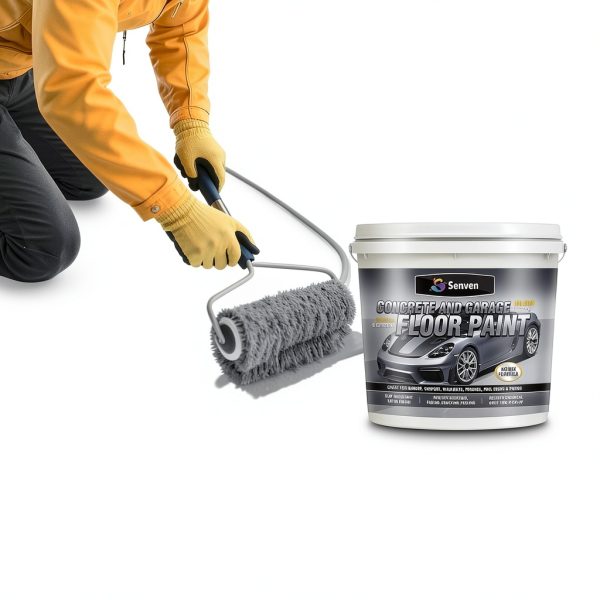 Epoxy Garage Floor Coating SENVEN 1-Car Kit Grayish-White High-Gloss-1