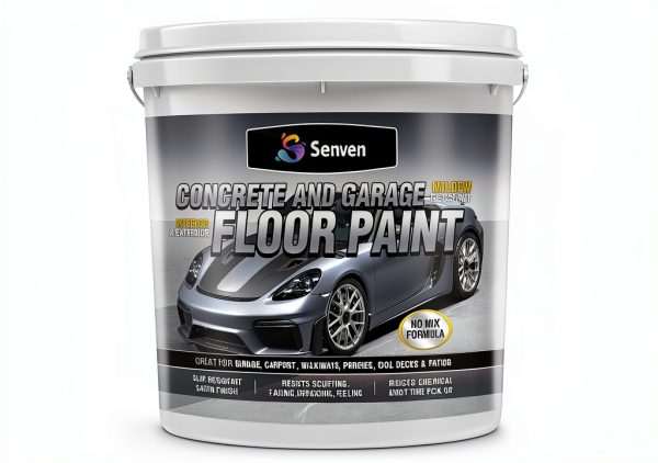 Epoxy Garage Floor Coating SENVEN 1-Car Kit Grayish-White High-Gloss-0