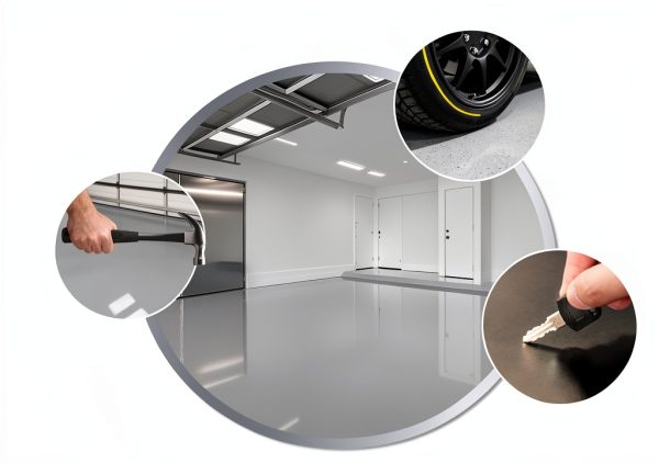 Epoxy Garage Floor Coating SENVEN 1-Car Kit Grayish-White High-Gloss-4