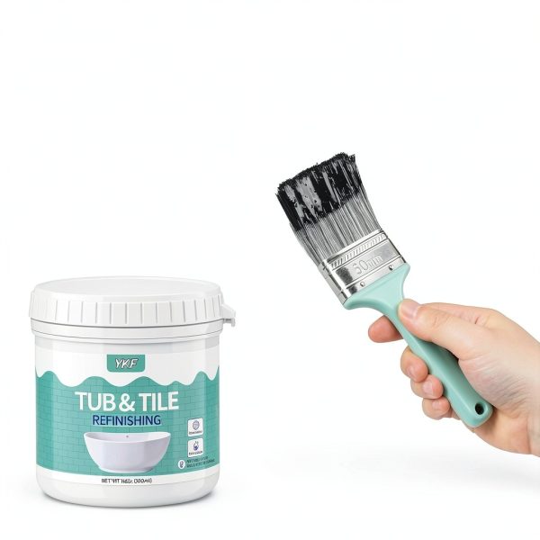 Tub and Tile Refinishing Kit YKF Black Water‑Based Polyurethane 16 oz-1