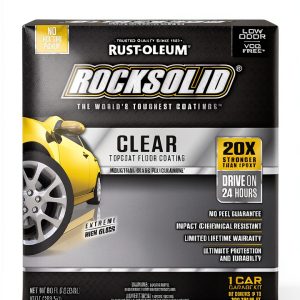ROCKSOLID FLOORS Rust-Oleum 282829 RockSolid Polycuramine 1 Car Garage Floor Top Coating Kit, High Gloss Clear-0