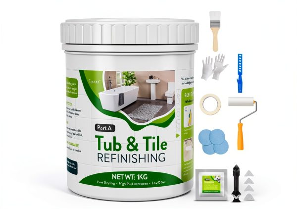 White Tub and Tile Paint 35oz Full Kit Semi‑Gloss Low Odor Fast Dry-0